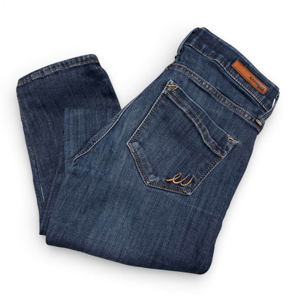 Express Jeans Blue Denim Skinny Mid Rise 0 0R Casual Zero Regular - Picture 2 of 9